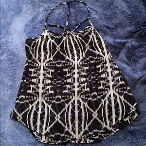 Express black and white strappy tank